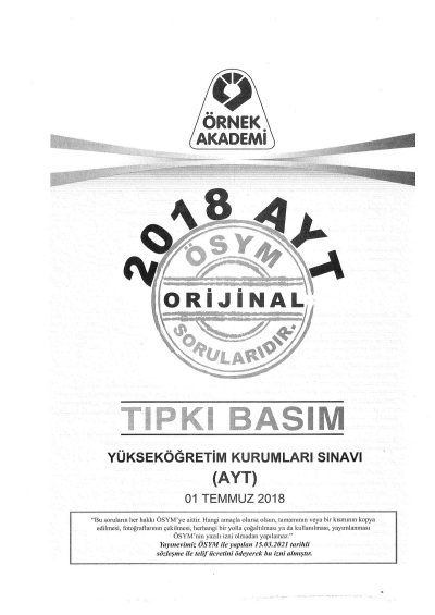 2018-2019-2020 AYT Denemesi Panda Fotokopi & Baskı Merkezi