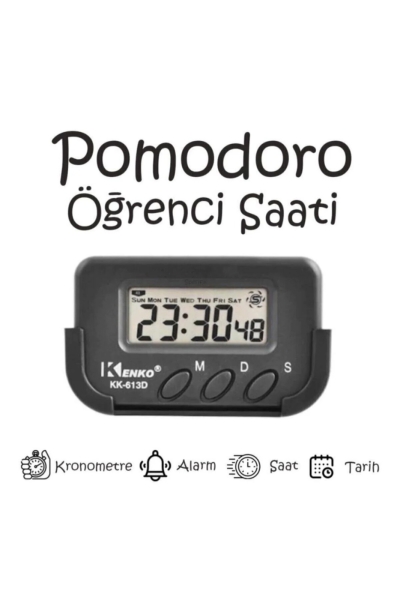 Kenko Pomodoro Öğrenci Saati - Kronometreli Ders Çalışma Saati - Dijital Masa Saati Kenko KK-613D Panda Fotokopi & Baskı Merkezi