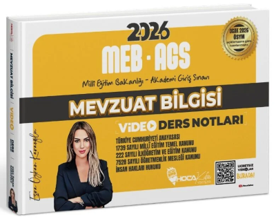 2026 MEB-AGS Mevzuat Bilgisi Video Ders Notları Hoca Kafası Yayınları Panda Fotokopi & Baskı Merkezi