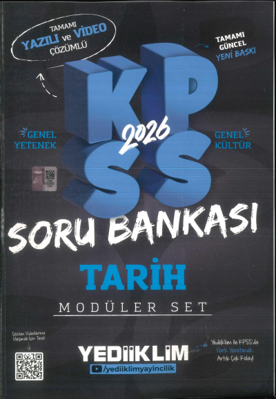 TARİH 2026 KPSS Genel Yetenek Genel Kültür Hem Yazılı Hem Video Çözümlü Soru Bankası Modüler Yediiklim Yayınları