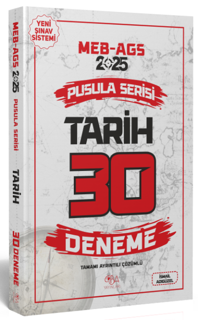 2025 MEB-AGS Tarih 30 Deneme Çözümlü Pusula Serisi CBA Yayınları Panda Fotokopi & Baskı Merkezi