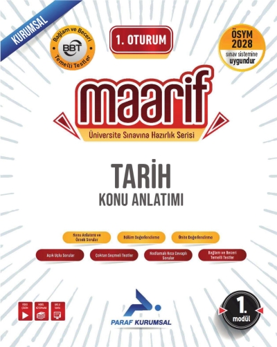 2028 Maarif TYT Tarih Konu Anlatımı 1. Modül Paraf Yayınları Panda Fotokopi & Baskı Merkezi