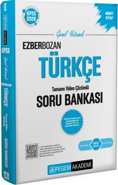 2026 KPSS Genel Yetenek Genel Kültür Ezberbozan Türkçe Tamamı Video Çözümlü Soru Bankası Pegem Yayınları Panda Fotokopi & Baskı Merkezi