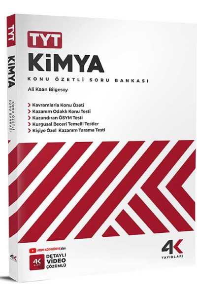 TYT Kimya Konu Özetli Soru Bankası 4K Yayınları