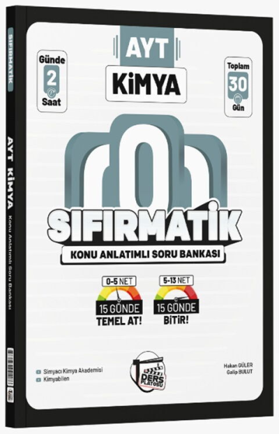 AYT Kimya Sıfırmatik Konu Anlatımlı Soru Bankası Ders Platosu Panda Fotokopi & Baskı Merkezi