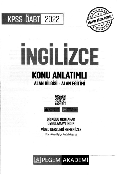 İNGİLİZCE KONU ANLATIMLI ALAN BİLGİSİ-ALAN EĞİTİMİ Panda Fotokopi & Baskı Merkezi