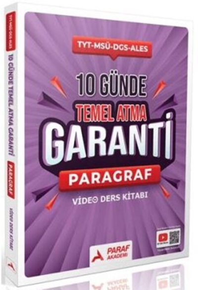 Paragraf Z Takımı 10 Günde Temel Atma Garanti Video Ders Kitabı Paraf Yayınları Panda Fotokopi & Baskı Merkezi