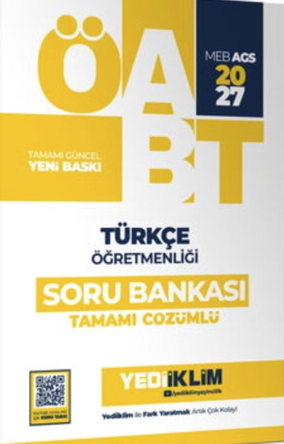 ÖABT MEB-AGS Türkçe Öğretmenliği Soru Bankası Çözümlü Yediiklim Yayınları Panda Fotokopi & Baskı Merkezi