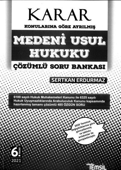 KARAR MEDENİ USUL HUKUKU ÇÖZÜMLÜ SORU BANKASI 6. BASKI Panda Fotokopi & Baskı Merkezi