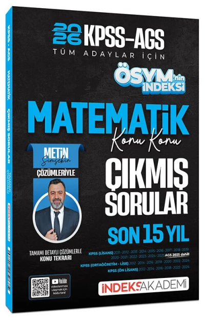 2026 KPSS MEB-AGS Matematik ÖSYM nin İndeksi Çıkmış Sorular Son 15 Yıl Konu Konu Çözümlü İndeks Akademi Yayıncılık Panda Fotokopi & Baskı Merkezi