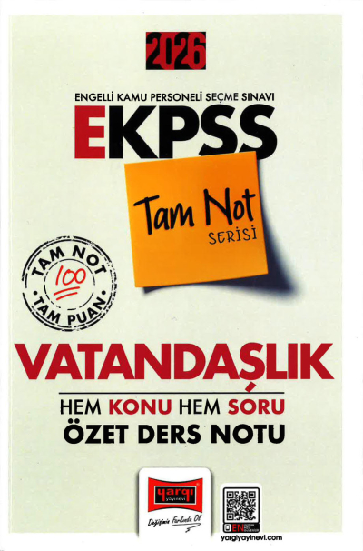 2026 E KPSS Tam Not Serisi Vatandaşlık Hem Konu Hem Soru Özet Ders Notu Yargı Yayınları Panda Fotokopi & Baskı Merkezi