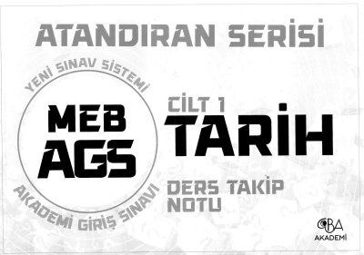 2025 MEB AGS Tarih Ders Takip Notu CİLT 1 CBA Akademi Panda Fotokopi & Baskı Merkezi