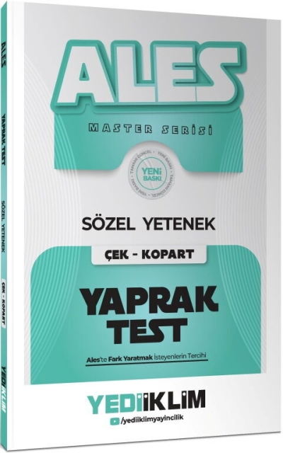 2027 Ales Sözel Yetenek Çek Kopart Yaprak Test Yediiklim Yayınları Panda Fotokopi & Baskı Merkezi