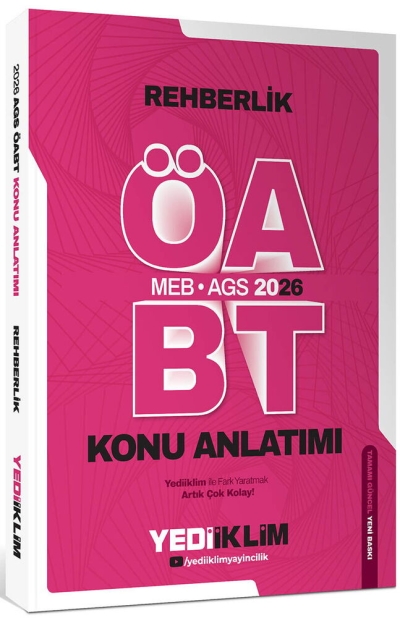 2026 MEB AGS ÖABT Rehberlik Konu Anlatımı Yediiklim Yayınları Panda Fotokopi & Baskı Merkezi