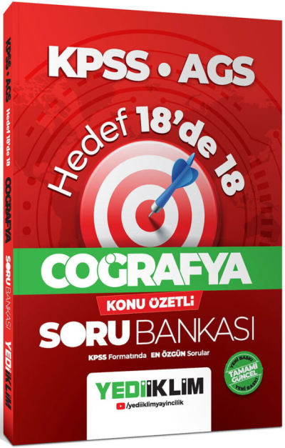 KPSS AGS Coğrafya Hedef 18 de 18 Konu Özetli Soru Bankası Yediiklim Yayınları Panda Fotokopi & Baskı Merkezi