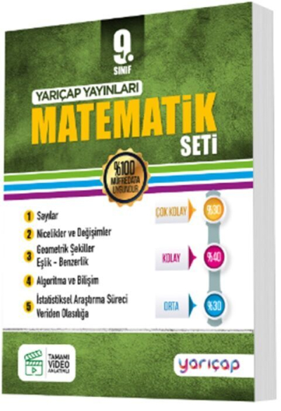 9. Sınıf Matematik Seti YarıÇap Yayınları Panda Fotokopi & Baskı Merkezi