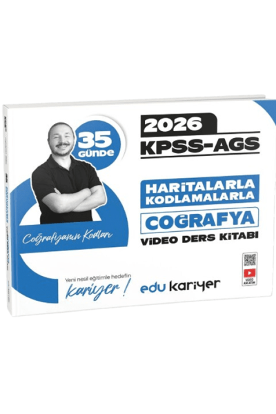 Coğrafyanın Kodları 2026 KPSS-AGS 35 Günde Haritalarla Kodlamalarla Coğrafya Video Ders Kitabı Edu Kariyer Panda Fotokopi & Baskı Merkezi