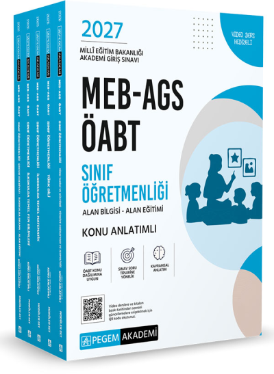 2027 MEB AGS ÖABT Sınıf Öğretmenliği Alan Bilgisi - Alan Eğitimi Konu Anlatımlı Set (5 Kitap) Pegem Yayınları Panda Fotokopi & Baskı Merkezi