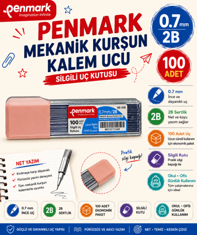 PENMARK SİLGİLİ UÇ KALEM UCU 0.7MM Panda Fotokopi & Baskı Merkezi
