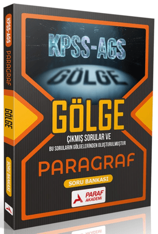 KPSS MEB-AGS Paragraf Gölge Soru Bankası Paraf Akademi Yayınları Panda Fotokopi & Baskı Merkezi