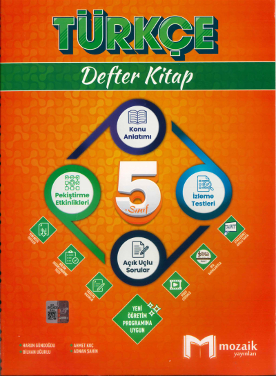 5. Sınıf Türkçe Defter Kitap Mozaik Yayınları Panda Fotokopi & Baskı Merkezi