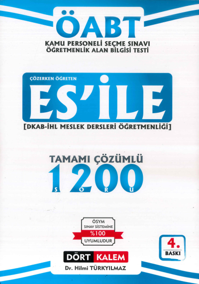 ES'İLE DKAB İHL MESLEK DERSLERİ ÖĞRETMENLİĞİ TAMAMI ÇÖZÜMLÜ 1200 SORU Panda Fotokopi & Baskı Merkezi