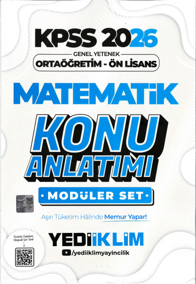 2026 KPSS Lise Ortaöğretim Ön Lisans Konu Anlatımlı Modüler MATEMATİK Yediiklim Yayınları Panda Fotokopi & Baskı Merkezi