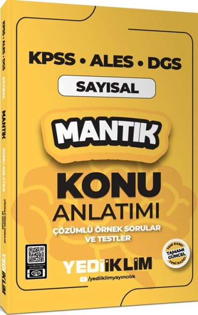 2025 KPSS ALES DGS Sayısal Mantık Konu Anlatımı Yediiklim Yayınları