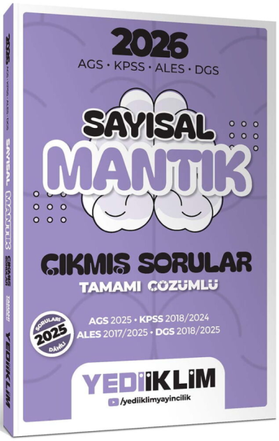 2026 AGS KPSS ALES DGS Sayısal Mantık Tamamı Çözümlü Çıkmış Sorular Yediiklim