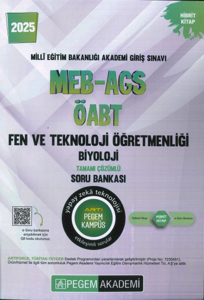 2025 MEB-AGS-ÖABT Fen ve Teknoloji Öğretmenliği Biyoloji Tamamı Çözümlü Soru Bankas Pegem Akademi Yayıncılık Panda Fotokopi & Baskı Merkezi