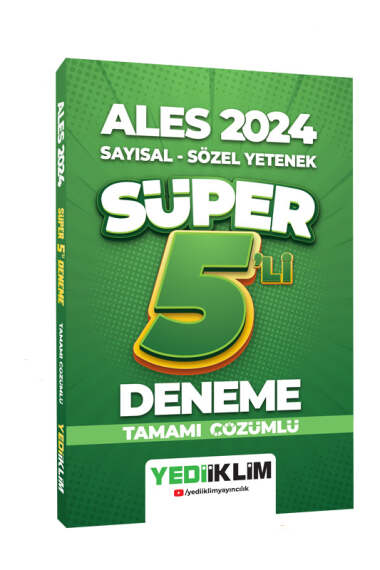 2024 ALES Sayısal - Sözel Tamamı Çözümlü Süper 5`li Deneme Panda Fotokopi & Baskı Merkezi