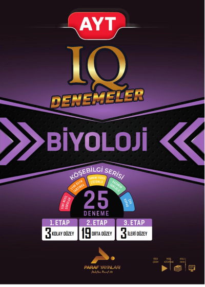 AYT IQ Biyoloji 25 Branş Denemesi PRF Paraf Yayınları Panda Fotokopi & Baskı Merkezi
