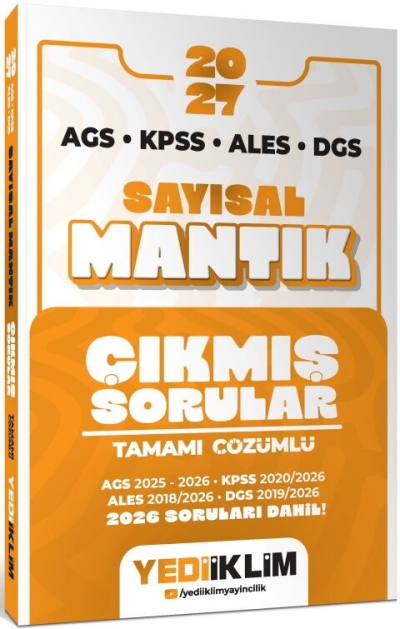AGS KPSS ALES DGS Sayısal Mantık Tamamı Çözümlü Çıkmış Sorular Yediiklim Yayınları Panda Fotokopi & Baskı Merkezi