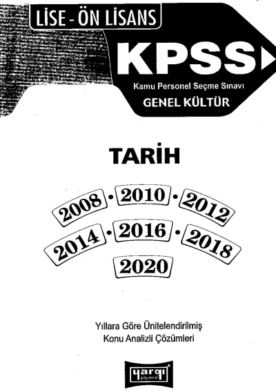 KPSS Genel Kültür Lise Ön Lisans Tarih Tamamı Çözümlü Çıkmış Sorular 2008-2020 Panda Fotokopi & Baskı Merkezi