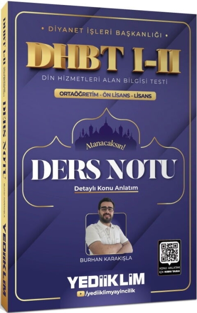 Diyanet İşleri Başkanlığı DHBT I-II Ortaöğretim Ön Lisans Lisans Ders Notu Yediiklim Yayınları Panda Fotokopi & Baskı Merkezi
