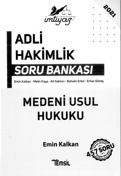 ADLİ HAKİMLİK SORU BANKASI MEDENİ USUL HUKUKU 457 SORU Panda Fotokopi & Baskı Merkezi
