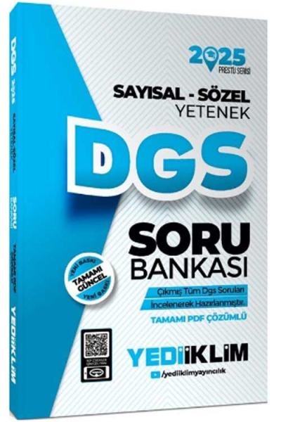 2025 DGS Prestij Serisi Sayısal-Sözel Yetenek Tamamı Çözümlü Soru Bankası Yediiklim Yayınları Panda Fotokopi & Baskı Merkezi