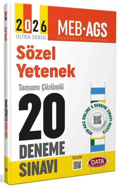 2026 AGS Sözel Yetenek Tamamı Çözümlü 20 Deneme Sınavı Data Yayınları Panda Fotokopi & Baskı Merkezi