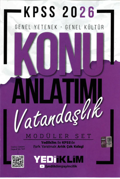 VATANDAŞLIK Yediiklim 2026 KPSS Genel Yetenek Genel Kültür Konu Anlatımı Modüler Yediiklim Yayınları Panda Fotokopi & Baskı Merkezi