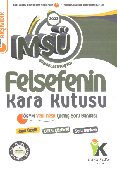 MSÜ FELSEFENİN KARA KUTUSU SORU BANKASI Panda Fotokopi & Baskı Merkezi