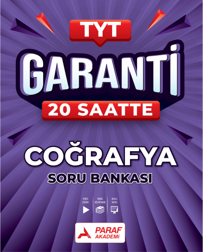 TYT Garanti 20 Saatte Coğrafya Soru Bankası Paraf Akademi Panda Fotokopi & Baskı Merkezi
