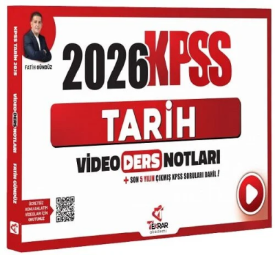 2026 KPSS Tarih Video Ders Notları Fatih Gündüz Tekrar Akademi Yayınları Panda Fotokopi & Baskı Merkezi