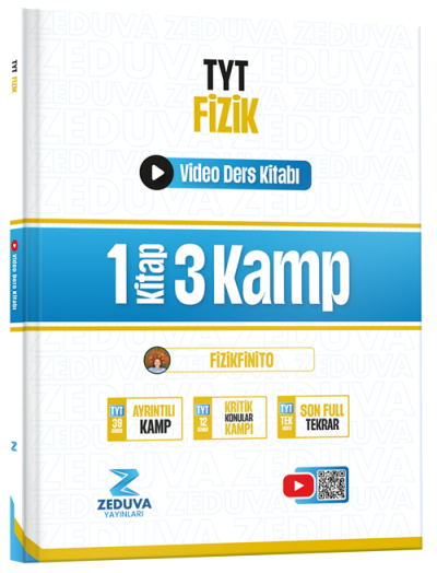 Fizikfinito TYT Fizik 1 Kitap 3 Kamp Video Ders Kitabı Zeduva Yayınları Panda Fotokopi & Baskı Merkezi