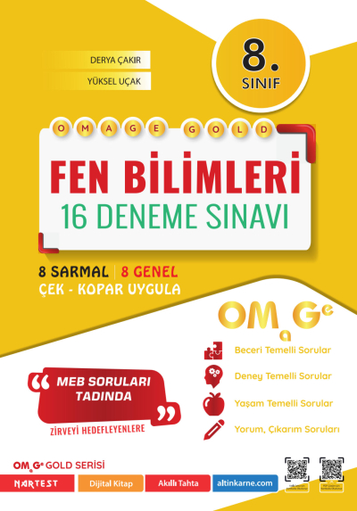 8. Sınıf Omage Gold Fen Bilimleri 16 Deneme Sınavı Omage Yayınları Panda Fotokopi & Baskı Merkezi