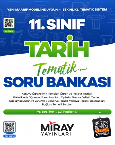 11. Sınıf Tarih Maarif Model Tematik Soru Bankası Miray Yayınları Panda Fotokopi & Baskı Merkezi