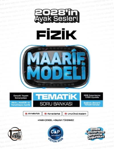 2028 Üniversiteye Hazırlık Fizik Ders Platosu Maarif Modeli Tematik Soru Bankası Çap Yayınları Panda Fotokopi & Baskı Merkezi
