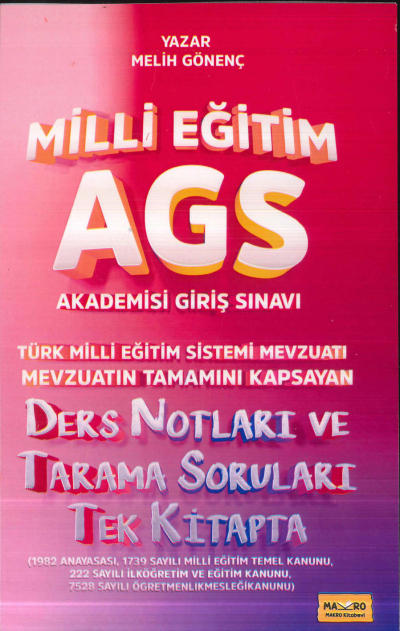 Makro Kitap 2025 MEB-AGS Türk Milli Eğitim Sistemi Mevzuatı Ders Notları ve Tarama Soruları Tek Kitap Panda Fotokopi & Baskı Merkezi