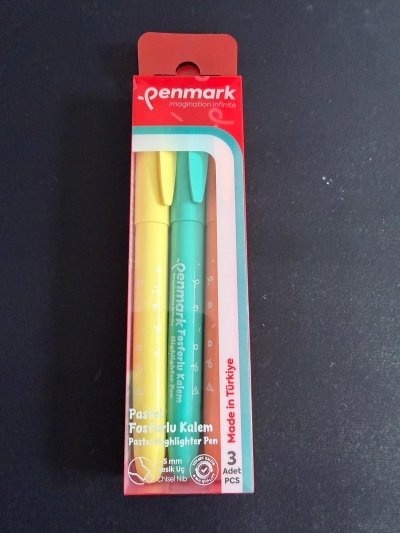 Penmark Kalem Tipi Fosforlu Kalem 3 Lü Bristol Pastel Panda Fotokopi & Baskı Merkezi