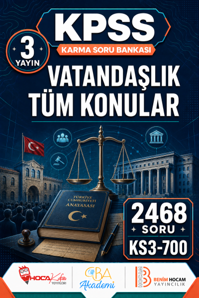VATANDAŞLIK TÜM KONULAR 3 Yayın 2468 Soru (Benim Hocam - CBA - Hoca Kafası Yayınları) Panda Fotokopi & Baskı Merkezi