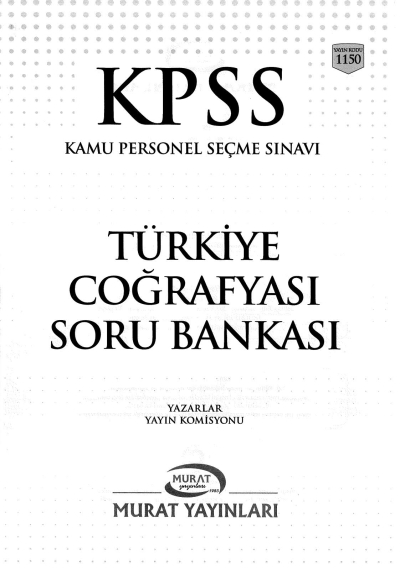 KPSS TÜRKİYE COĞRAFYASI SORU BANKASI ÇÖZÜMLÜ Panda Fotokopi & Baskı Merkezi